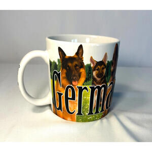 America Ware Sherman Shepherd Dog 3D Raised Large 16oz. Ceramic Coffee Cup Mug